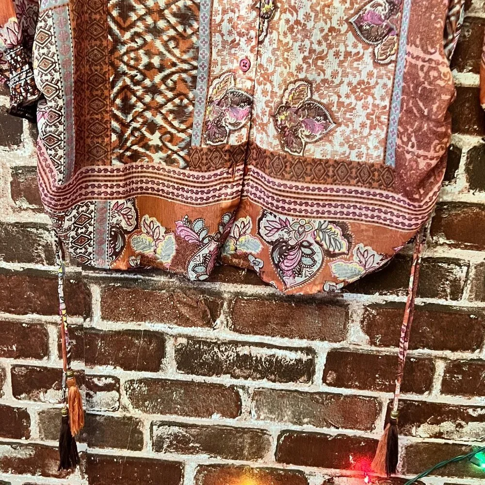 Cream Brand Boho Paisley Button Up Shirt - Size 36 (US Small) - Picture 2 of 9